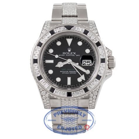 rolex oyster 40mm white gold diamonds sapphire|rolex diamond watch.